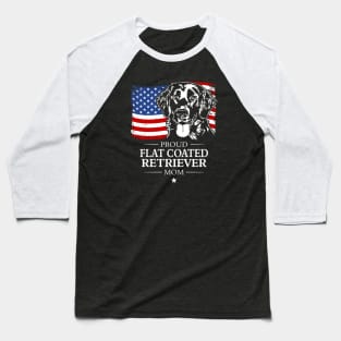 Proud Flat Coated Retriever Mom American Flag patriotic dog Baseball T-Shirt